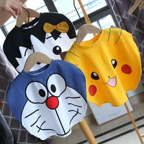 Baby cartoon pure cotton short-sleeved T-shirt Childrens sleeveless T-shirt Mens and womens summer tops base shirt 813