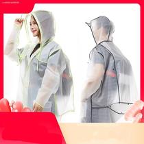 Middle school student raincoat can put school bags Middle school student raincoat female Korean transparent backpack raincoat for middle and high school students