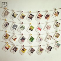 ins wind creativity combined hemp rope photo shoot standing photo frame photo wall decoration mesh red photo free hanging rope