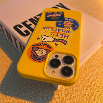Cartoon character animal label for Apple 13promax phone case iPhone13 niche 13pro cute pet 12 cute 12pro yellow 12promax all inclusive 11 anti-fall 11promax