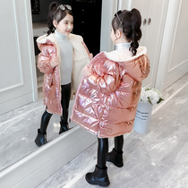 Balabala girls cotton-padded clothes autumn and winter clothes 2021 New thick cotton-padded jacket winter coat childrens medium-length foreign style