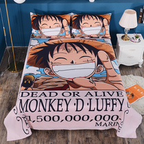 To customize the one piece three pieces children cartoon animation quilt cover two dimensional Luffy quilt single four piece set