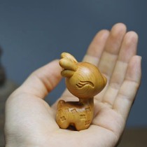 Cliff cypress wood carving handle piece sika deer bag keychain small pendant a deer has you crafts couple models