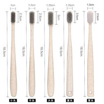 Toothbrush soft hair Adult small head childrens household bamboo charcoal wheat straw toothbrush family package combination package Ultra-fine ultra-soft