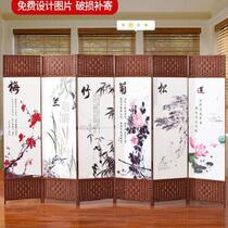 Screen partition Living room door Bedroom decorative curtain Folding solid wood entrance wall Mobile hotel blocking office folding screen