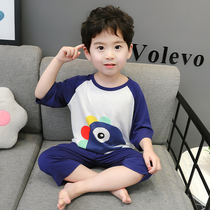 Boys pajamas Summer Modal thin spring and autumn long sleeve Boys Boys Boys summer children home air-conditioned clothing