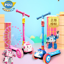 Deformation police car Perley scooter childrens single scooter 2-3 years old 6 men and women folding slippery Roller Girl