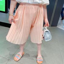 Chen Da Pig L mother customized 2020 summer childrens clothing girls Western style pleated pants Childrens Korean Chiffon skirts