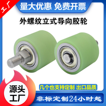 Polyurethane rubber roller with single tooth thread from wheel wear-resistant double bearing without dynamic roller