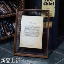 Double sided transparent photo frame a4 pendulum table mounted display embossed specimen frame A3 photo acrylic hanging wall frame custom