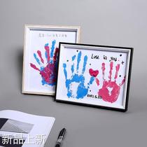 DIY10 inch hand-printed photo frame gift brief swing table frame lovers baby family handprint display frame Pendulum Bench