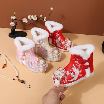 珍品、アンティーク、中国少数民族 サテン地ベビーブーツ 美品 珍品、アンティーク、中国少数民族 サテン地ベビーブーツ 美品