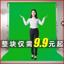 Green curtain matting cloth green cloth background photography matting live studio equipment thickened professional film and television shooting video green bracket photo curtain solid color green blue white black background Net Red Special effects