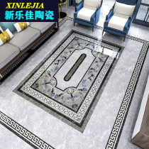 Living room parquet floor tiles 800 × 800 restaurant aisle into the house Microspar gold-plated gray parquet carpet flower