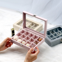 Jewelry box earrings storage ins jewelry storage box household portable anti-oxidation European jewelry storage box