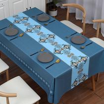 Table cloth modern simple high-end waterproof and oil and anti-stamping and washing tea several elliptical dining table cushion TV cabinet cover