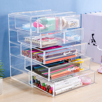 Multifunctional desktop pen holder storage box Simple modern drawer acrylic transparent childrens student storage box