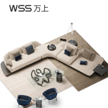 Extremely minimalist sofa-style postmodern minimalist real leather sofa head layer cow leather light lavish living-room sofa-like room custom