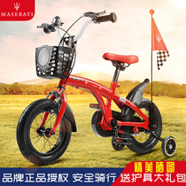 Maserati childrens bicycle Childrens 3-5 years old stroller Toddler red bicycle Childrens bicycle with auxiliary wheels