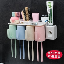 Wash Cup mouth Cup Shu Su Su Su Su Su Su Su Su Shu Shu Shu Shu Shu Shu suction wall type three toothbrush holder set