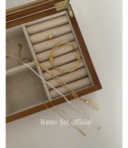 Spot zarahome tail single vintage wood linen glass jewelry box jewelry box necklace ring storage box