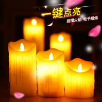Wooden leaf LED electronic candle tearful face wedding wedding candle light Table bar simulation swing paraffin wax fake wax