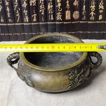 Subordination hall antique bronze ware 110237 with kowtow old bronze fine imitation bronze incense stove coated pastry thermal pin collection connoisseurism