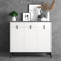 Light luxury rock board shoe cabinet Simple modern white paint household living room double-sided partition entrance cabinet Open foyer cabinet