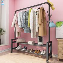 Floor-to-ceiling hanger bedroom hanger single pole cool hanger simple household clothes rack artifact folding indoor drying rack