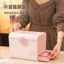 Large capacity household medicine box Double-layer full set of medicine storage box Family medical medicine box Plastic medical box box