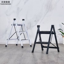 Ladder household folding ladder stool two three four five steps thickened iron pipe pedal indoor herringbone ladder three-step ladder small ladder