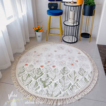 Tassel bedroom carpet round mat girl dressing table chair cloakroom bedside blanket living room coffee table blanket round shape