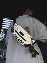 Tide Cards Skew Satchel Pins Sport Small Backpack Woman Mens Chest Bag Reflective Single Shoulder Bag Hip Hop Personality Student Purse Strings