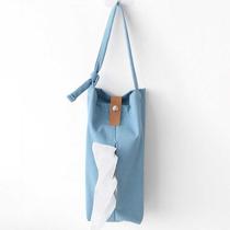 Japanese-style canvas leather with creative tissue box cartridge pumps can fold suspended pumps