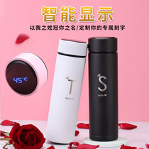 Couple display temperature thermos A pair of male and female students custom lettering Wedding gift couple water cup