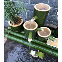 Rockery bamboo fish tank filter garden bamboo Row outdoor accessories landscape fish pond decoration landscaping ornaments flowing water
