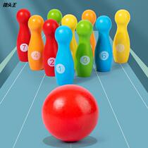 New Childrens Bowling Block Fun Game Baby Early Education Hand-Eye Coordination Training Puzzle Wooden Toy