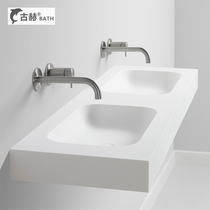 Round Japanese-style artificial stone basin double basin double dragon head wash basin washbasin wash basin customization