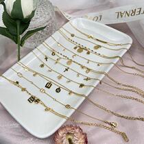 New smiley face Suzuki foot chain Japan and South Korea Alphabet Simplicity Joins Wind Double Foot Chain Ankle Titanium Steel Foot Chain Ornament