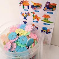 Snowflake Pieces Building Blocks Thickening Middle Numbers Digital Children Kindergarten Plastic Parquet Building Blocks Fun Toys Wholesale