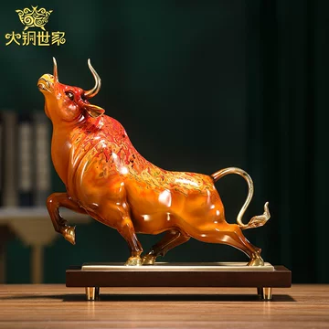 ★清 黄木彫 牛气冲天擺件★極細工 置物 擺件 古賞物 中国古美術 清 黄木彫 牛气冲天擺件 牛に恵比寿大黒天 極細工 置物 擺件 古賞