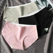 2 3 4-pack medium waist underwear female pure cotton sexy incognito ladies underwear female student Korean version plus size