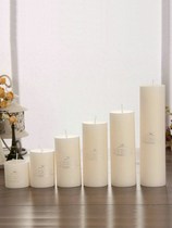 Home indoor power outage smokeless and tasteless large candle cylindrical small burn-resistant emergency lighting romantic white candle