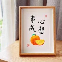 diy calligraphy blank wooden picture frame cardboard mounting pendulum piece hollow hand solid picture frame swing table hanging wall
