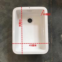 Ceramic washing basin washing basin kitchen sink balcony washing basin ceramic single tank household large small size 60*45