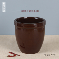 Ceramic cylinder small sauce cylinder jar porcelain cylinder lard coarse grain small ceramic cylinder with lid hot oil small cylinder small water tank coarse grain
