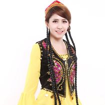 Xinjiang dance clothing female adult vest Uygur hand embroidered ethnic sequins performance clothing short horse clip