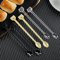 Coffee spoon mixing spoon plastic long handle spoon honey dressing try small spoon mixing rod independent packaging