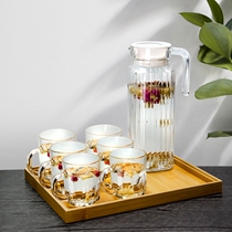 Nordic cold kettle glass cool kettle living room simple household drink cup cup cold boiled water cup set