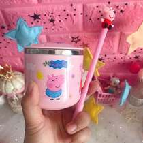 Childrens brush Cup cartoon piggy page kindergarten mens and women baby toothbrush cup cute drop-resistant mouthwash Cup